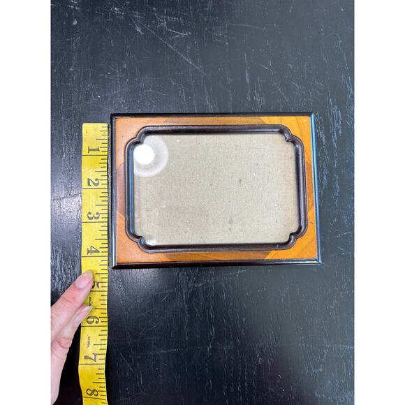 Vtg- 90s- wooden Design rectangular frame- 5x3"- some wear- has backing glass - Picture 3 of 6